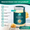 Sea moss superfood Nederland en Belgie, vers duurzaam zeewier biologisch online seamoss kopen Een pot van Pure Nutrosa Seamossgel zeemosgel met de woorden 